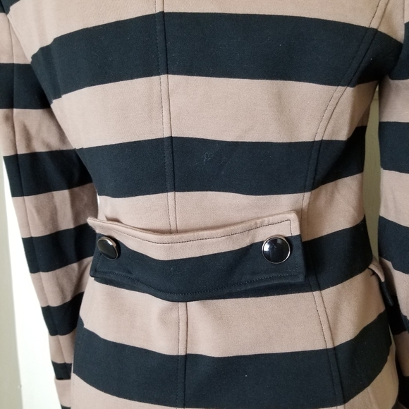 AMBITION black brown stripe lined jacket blazer cotton - Picture 6 of 9